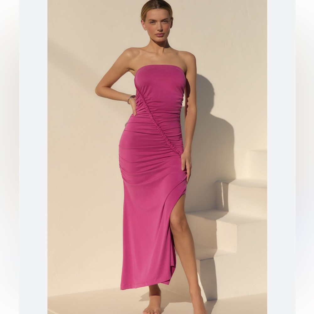 The Gabbie Strapless Ruched Tube Dress by Celandine for Anthropologie - Medium